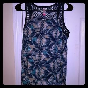 No boundaries tank top with lace neck